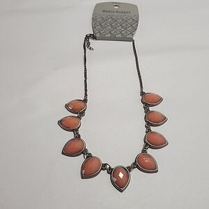 World Market Teardrop Multifaceted Bead Statement Necklace
